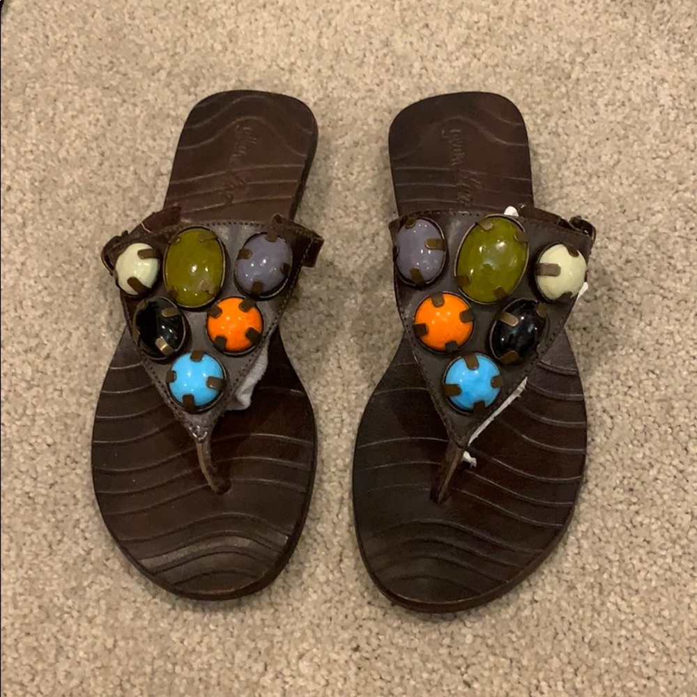 Glam lux size 8 brown leather sandals